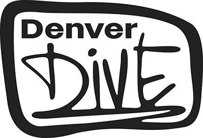 Denver Dive Logo White On Red Soft Black