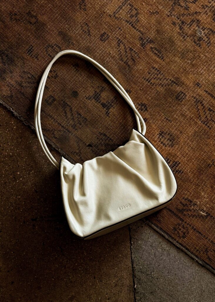 Staud Bag On Concrete And Vintage Rug