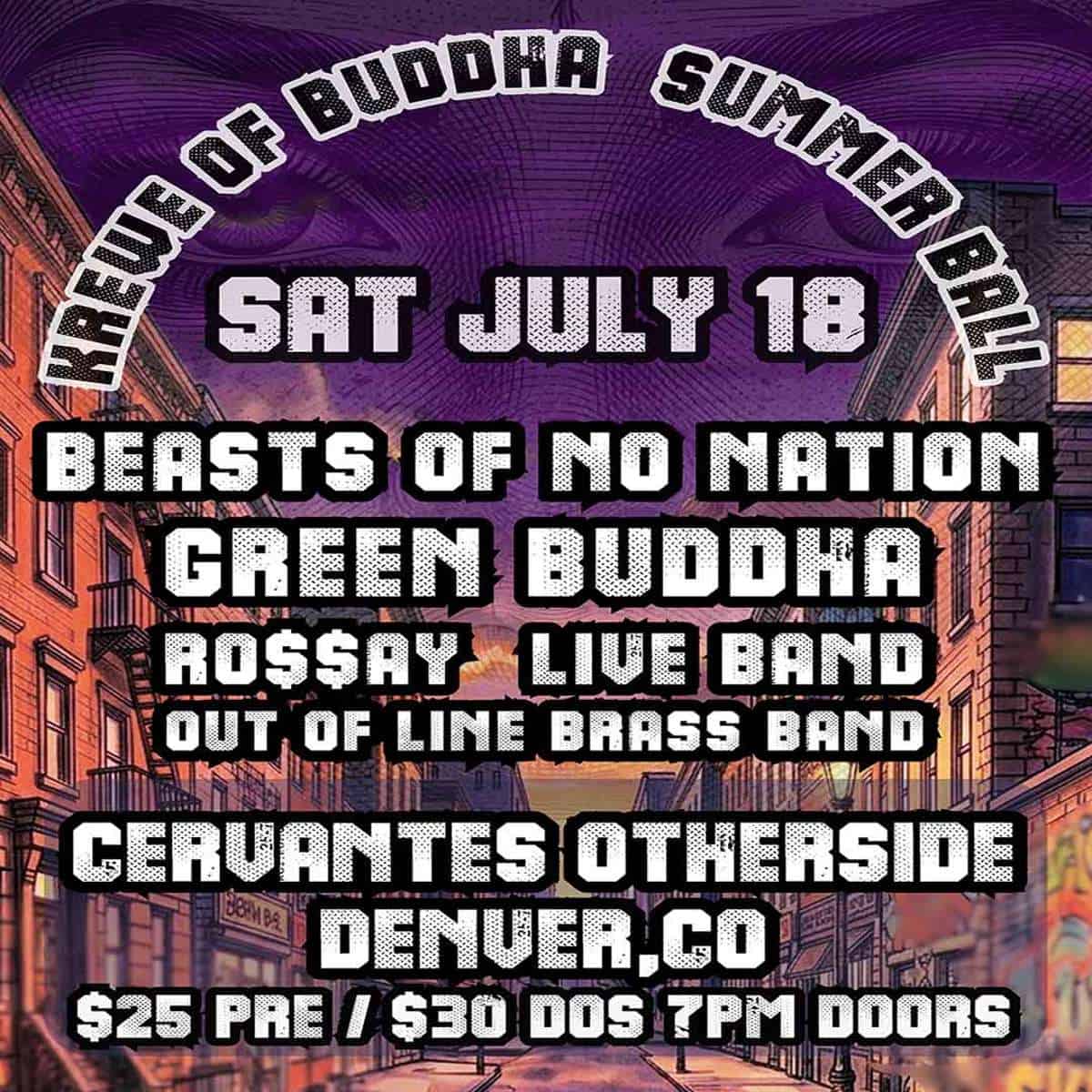 Krewe Of Buddha Summer Ball Ft Beasts Of No Nation Green Buddha Roay Live Band Out Of Line Brass Band